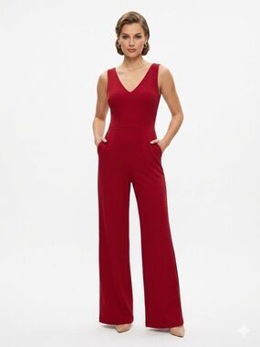 Crystal Sky Red Jumpsuit Size XS NWT